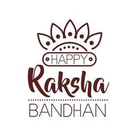 happy raksha bandhan celebration with flower decoration line style vector