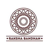 happy raksha bandhan celebration with circular frame line style vector