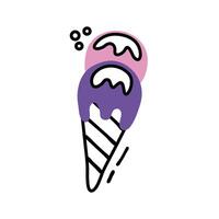 delicious ice cream line and fill style icon vector