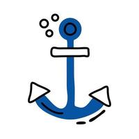 anchor marine line and fill icon vector