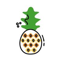 pineapple fresh fruit line and fill style vector