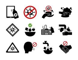 bundle of covid19 set icons vector