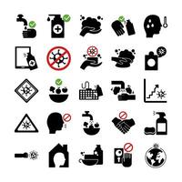 bundle of covid19 set icons vector