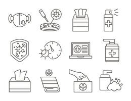 bundle of covid19 set icons vector