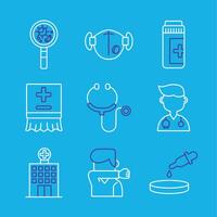 bundle of covid19 set icons vector