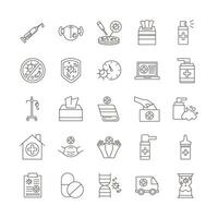 bundle of covid19 set icons vector