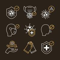 paquete de covid19 set iconos vector