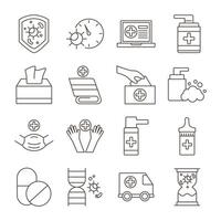 bundle of covid19 set icons vector
