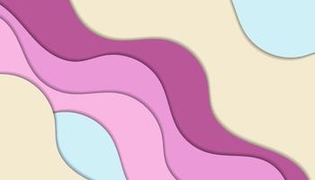 Papercut background in wavy style with pastel color vector