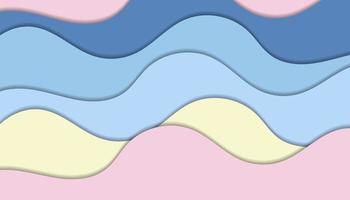 Papercut background in wavy style with pastel color vector