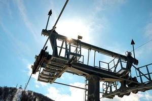 Ski lift in bright sunshine photo