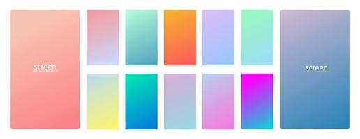 Pastel gradient smooth and vibrant soft color background set vector