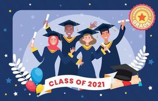 Group of Graduates in a Photo Frame vector