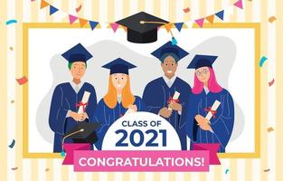 Group of Graduates in a Photo Frame vector