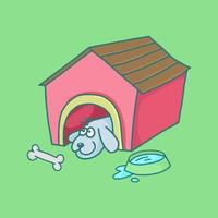 Relaxing Pet Kennel Dog vector