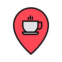 icono de ubicación de café vector