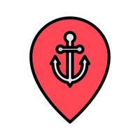 Seaport Location Icon vector