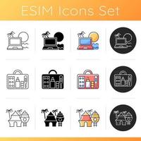 Nomadic lifestyle icons set vector