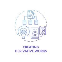 Creating derivative works concept icon vector