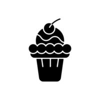 Soft serve black glyph icon vector