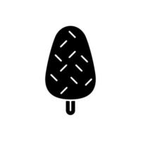 Vanilla ice cream with sprinkles black glyph icon vector