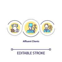 Affluent clients concept icon vector