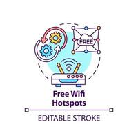 icono de concepto de puntos de acceso wifi gratis vector