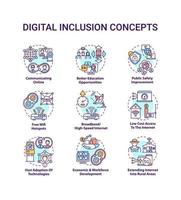 Digital inclusion concept icons set vector