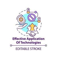 Effective application of technologies concept icon vector