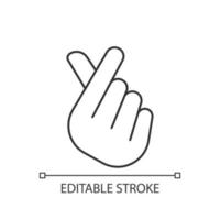 Finger heart linear icon vector