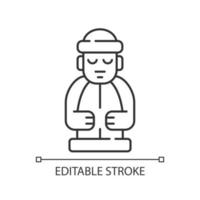 Jeju island statues linear icon vector