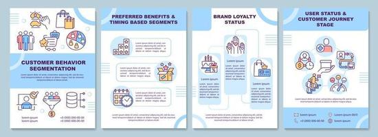 Customer behavior segmentation brochure template vector
