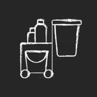 Cleaning service chalk white icon on black background vector