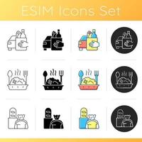 Pickup and delivery option icons set vector