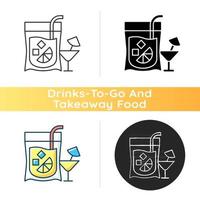 Cocktail to go icon vector