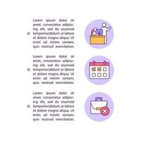 Notifying your employer concept line icons with text vector