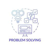 Problem solving dark gardient blue concept icon vector