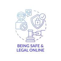 Being safe and legal online dark blue concept icon vector