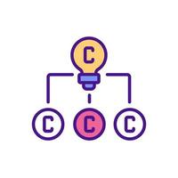 Copyright in derivative works RGB color icon vector