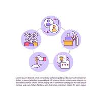 Smooth transition of responsibilities concept line icons with text vector