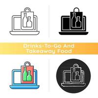 Online drinks ordering icon vector