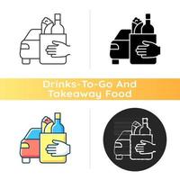 Drinks and food curbside pickup icon vector