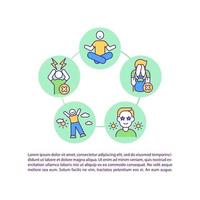 Less stress in life concept line icons with text vector