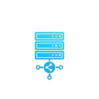 mainframe or server with shared hosting vector icon