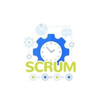 Scrum process framework vector icon