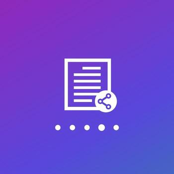 icono de vector de documento compartido para web
