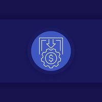 cost reduction thin line icon vector