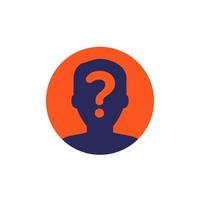 unknown person or user icon on white vector