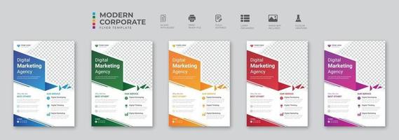 Corporate business flyer template with gradient color vector