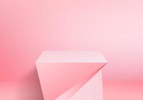 Minimal pink podium and scene with 3d render vector in abstract abackground composition 3d illustration mock up scene geometry shape platform forms for product display stage for product in modern